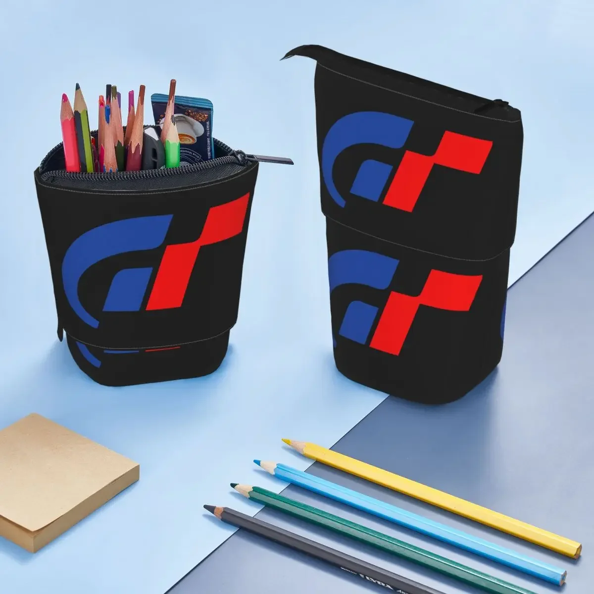 Gran Turismo Logo Reversible Pencil Case for Boy Girl Gifts Pen Box Pencil Bag Stationery Supplies Pen Holder Bag