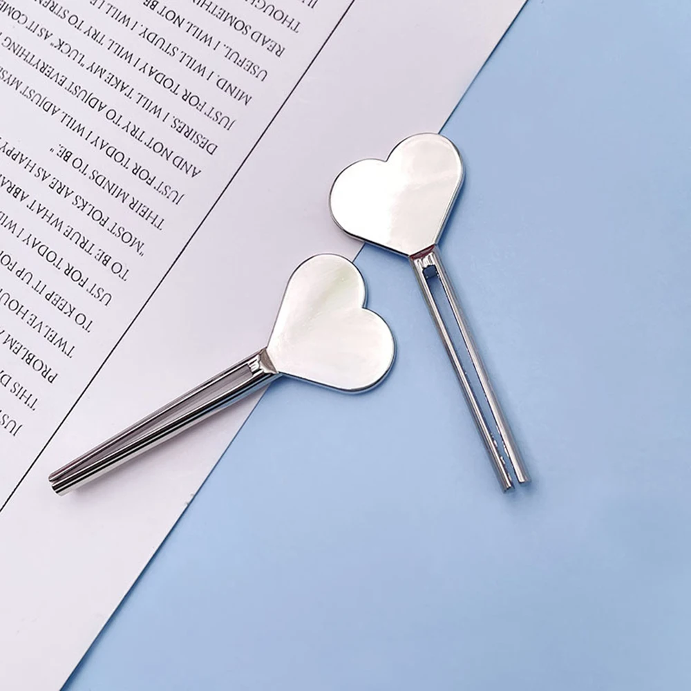 Stainless Steel Manual Toothpaste Squeezer Heart shaped Metal Dispenser Tube Squeezer Key Roller Set Bathroom Accessories