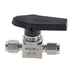 Stainless Steel 316 Ball Valve Female SS304 For tube-line and pipeline Q91SA OD 3MM 4MM 8MM 10MM