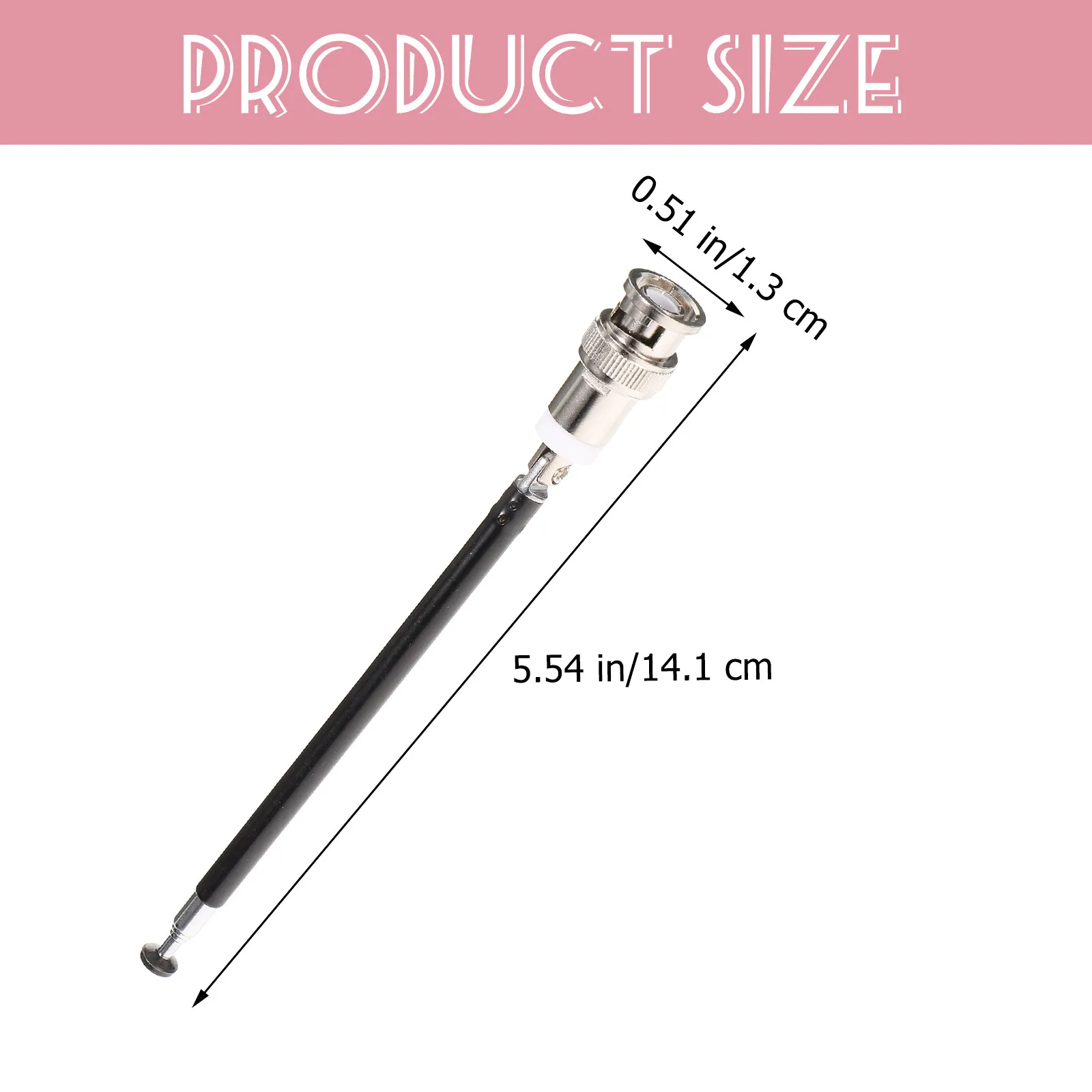 Wireless Microphone Receiver with 5-Section Antenna, Sturdy PVC-Metal Build, Universal for Wireless Mic Systems