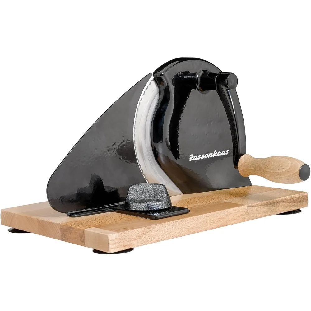 ual Bread Slicer, Classic Hand Crank Home Bread Slicer (Black) 11.75 Inch by 8 Inch