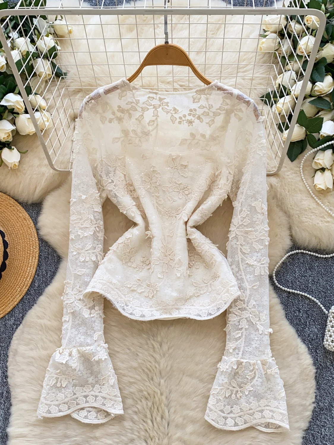 Ele Sweet ثقيل التطريز V-Ne Long Sve سترة مفتوحة irt حزام داخلي تانك القمم قطعتين مجموعة المرأة Faion