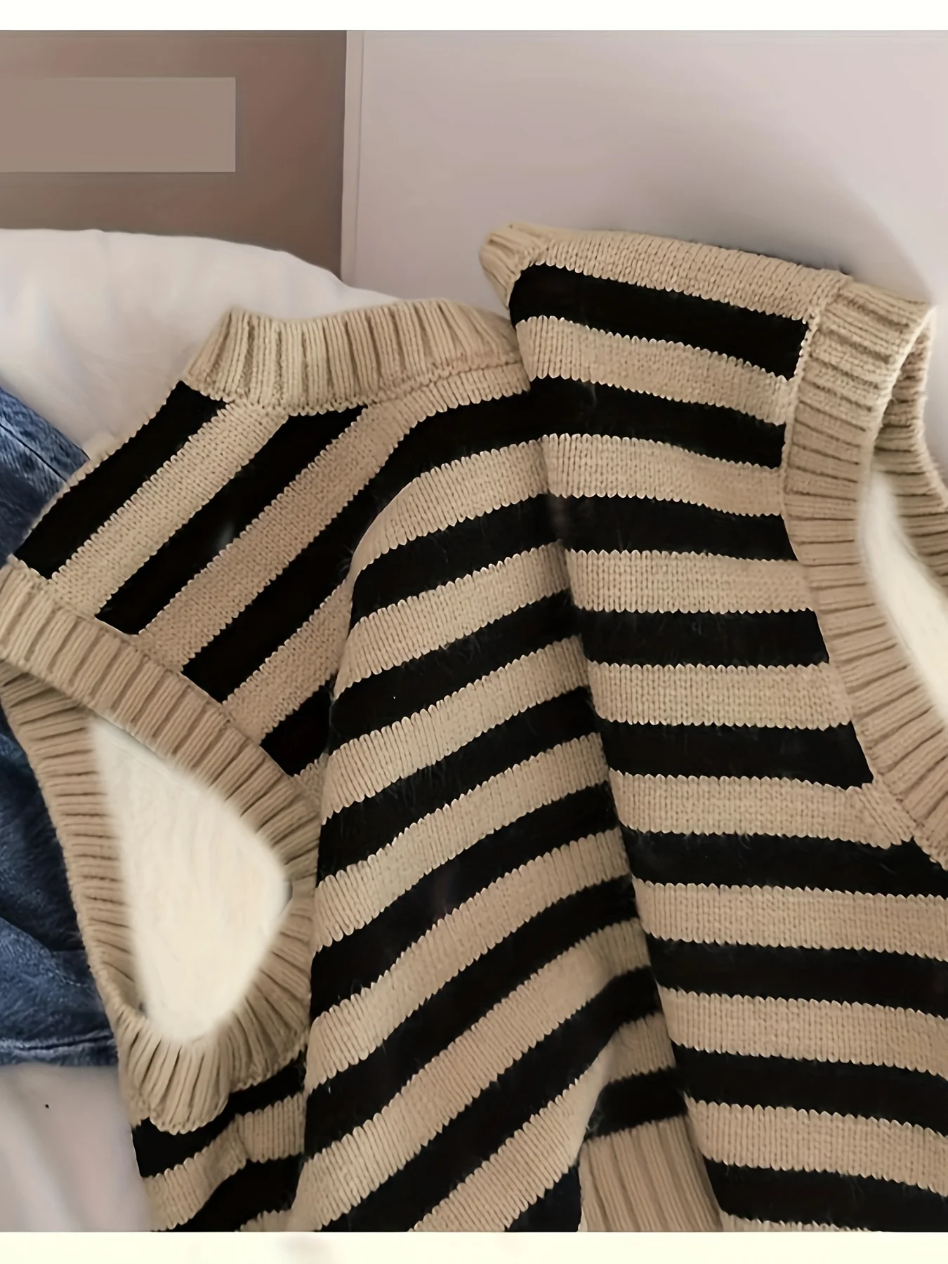 Popular Korean Children's Striped Jacquard Vest Knitted Sweater Baby Pullover Vest