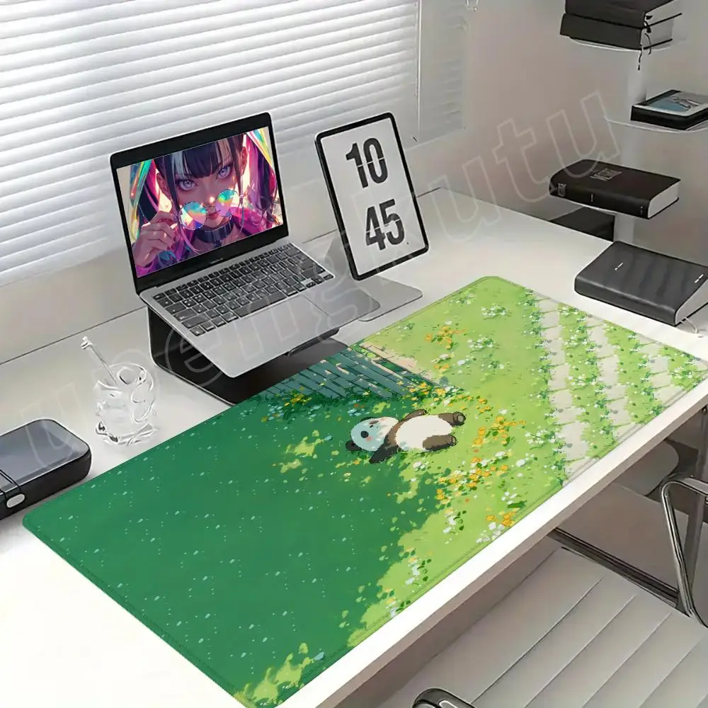 New Arrivals Cute Cartoon Panda Mousepad Gamer Gaming Accessories Mouse Pad Size For Office Long Table Mat XXL Mice Pad 900X400