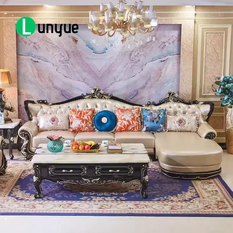 Modern Luxury Leather L Shaped Sofa Set with Recliner Solid Wood Frame Retractable Combination Couch for Living Room