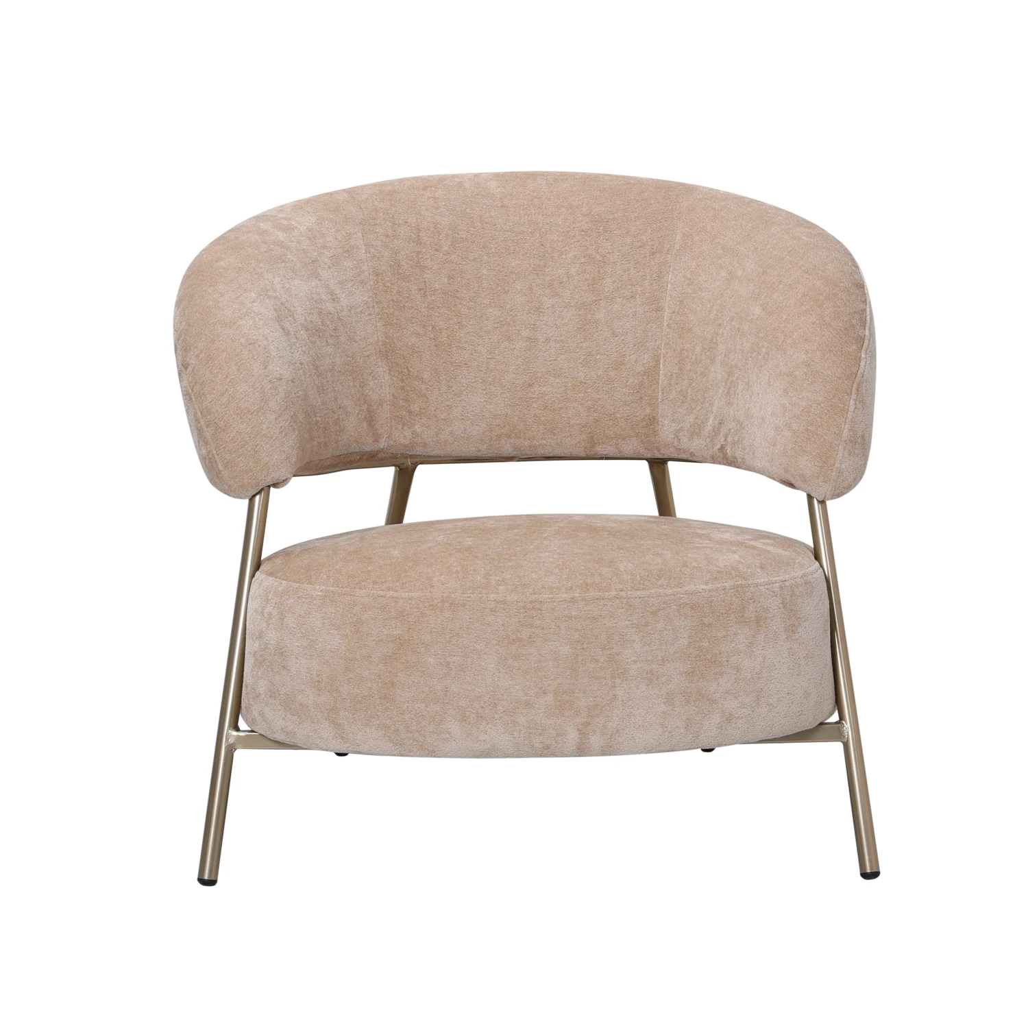 Nordic Modern Design Durable Leisure Lounge Fabric Chair with Gold Metal Legs Soft Living Room & Bedroom Home Furniture
