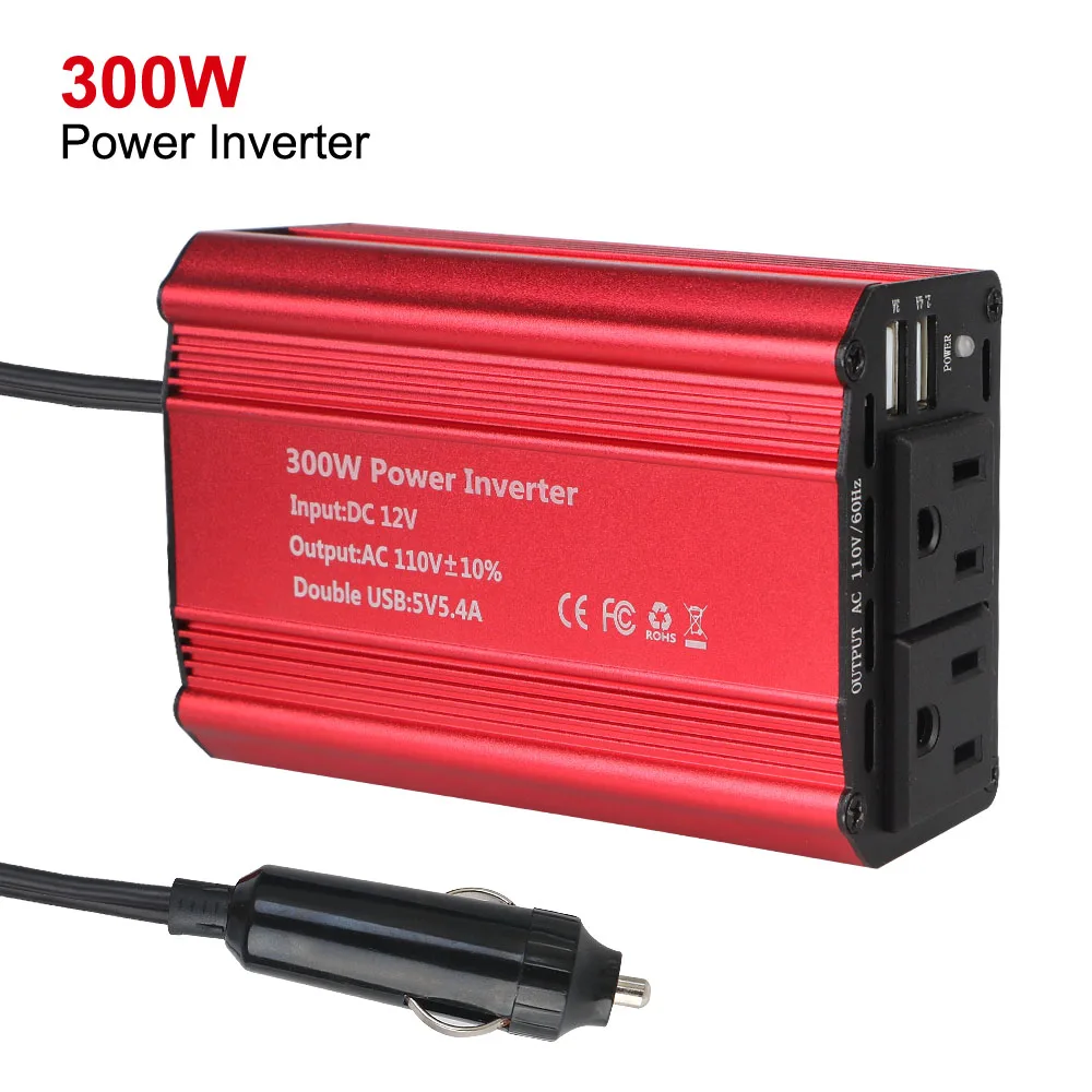

Car Inverter DC 12v To 110V/220V Vehicle-mounted Household Converter Portable 300W Power Inverter