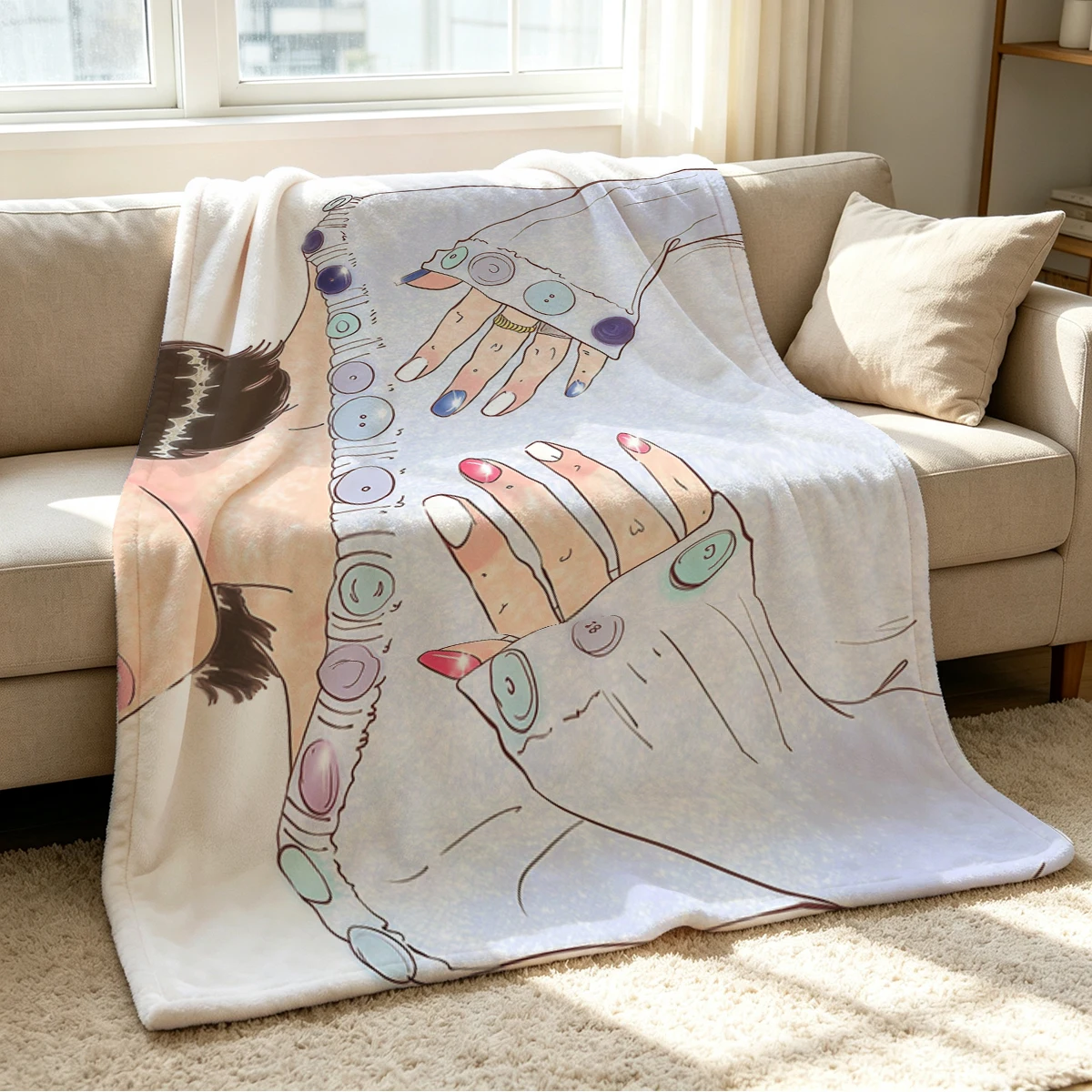 Soft Nails Blanket Soft Cozy Throw for Sofa Bed Festive Holiday Decor Gift for Kids and Adults,Lightweight and Warm