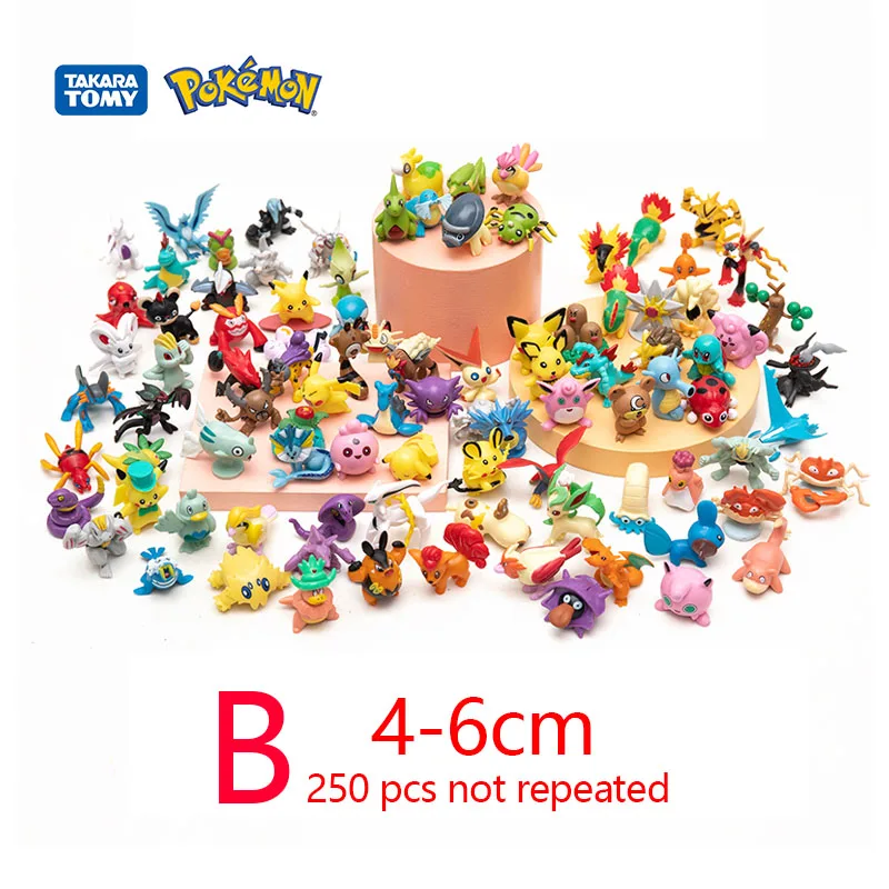 Pokemon Mini Figures 144 2-3cm/250 4-6cm Anime Model Different Styles Cute Doll Toys Pikachu Pokémon Go Children Birthday Gifts