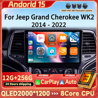 4G Wireless Carplay Android Auto Car radio For Jeep Grand Cherokee WK2 2014 - 2022 Autoradio multimedia player 2din GPS Stereo