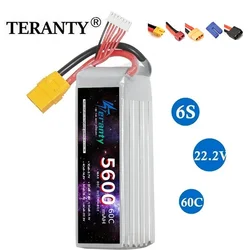 TERANTY 6S 5600mAh 22.2V 60C Akumulator Lipo z wtyczką XT60 Softcase do RC Car Truck Buggy Airplane FPV UAV Drone Model Parts