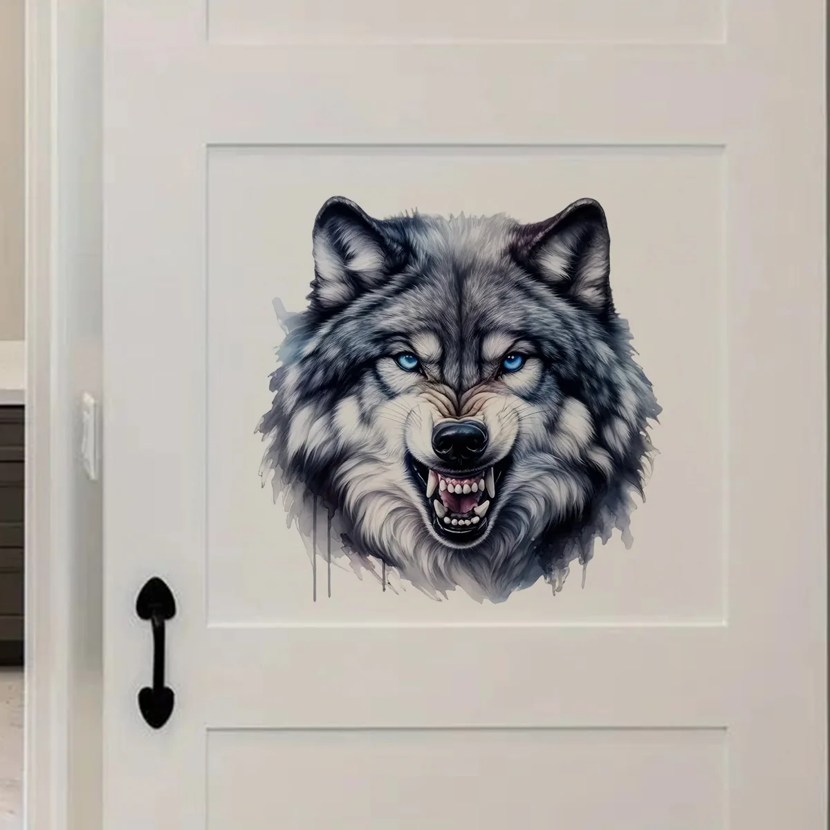 Ferocious Wolf Head Toilet Stickers, Bright Bathroom for Home Decoration, Vinyl Decals, Art Wall Paper, Outdoor Indoor Use