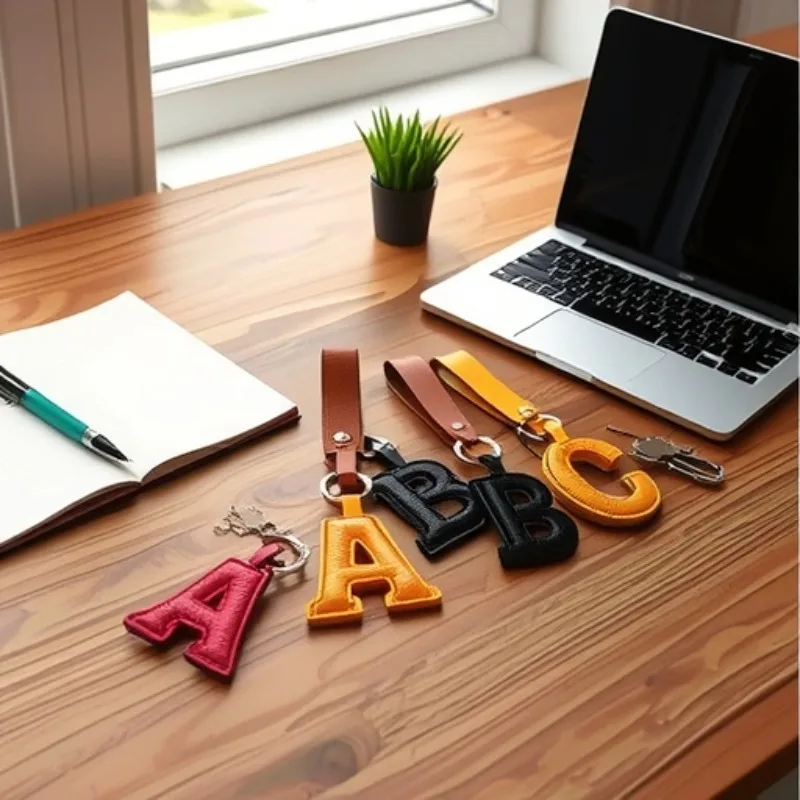 

Кожаная подвеска с буквами для сумки, аксессуары и брелки, праздничный подарок, брелок с буквами, подвеска для мобильного телефона унисекс