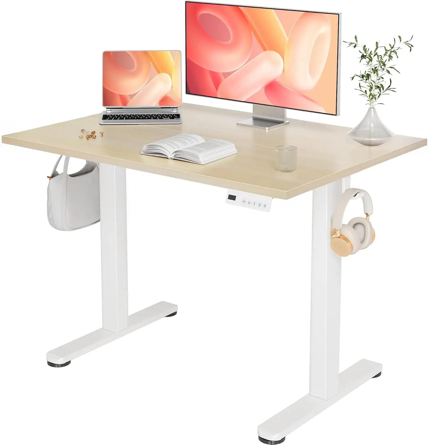 

Electric Standing Desk Adjustable Height, 40 x 24 Inches Stand up Desk with Cable Management, Home Office Desks with Spl