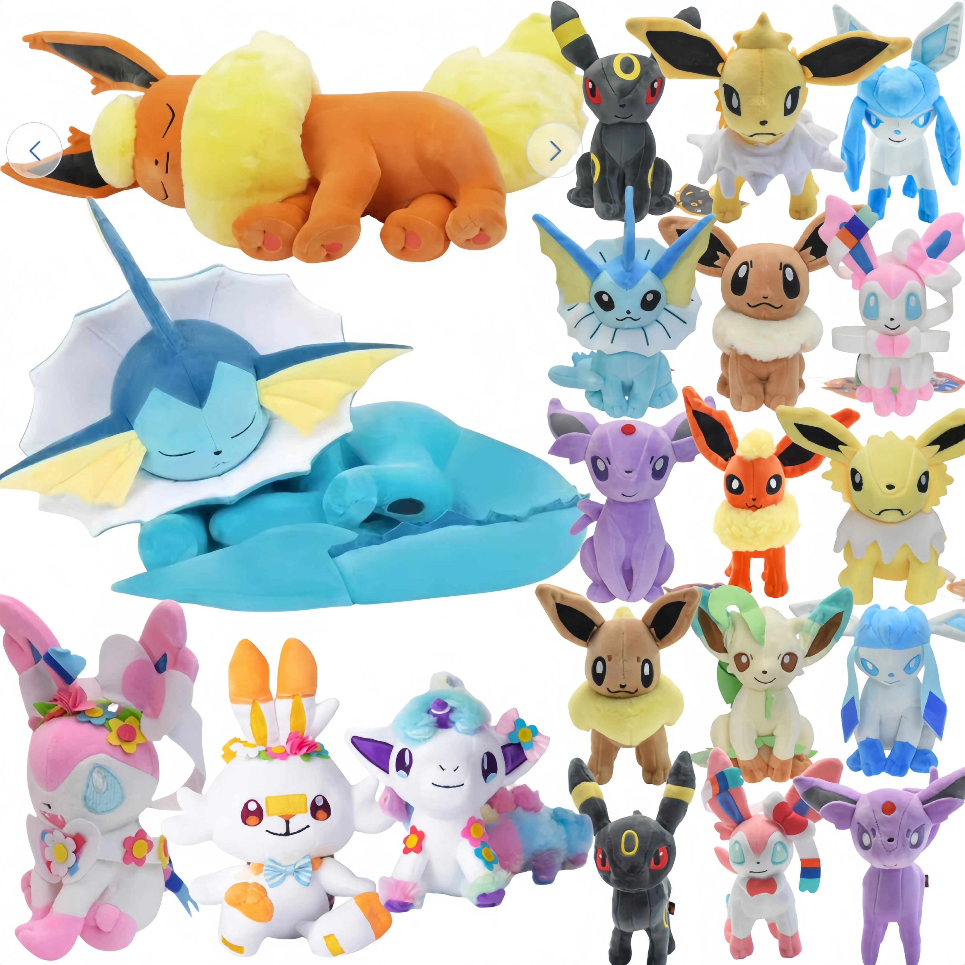 whole-set-for-sale-flareon-vaporeon-stuffed-doll-pokemon-umbreon-glaceon-leafeon-sylveon-scorbunny-ponyta-eevee-collection-plush