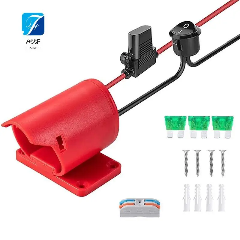 

A55F-12V Battery Adapter For With Fuse & Switch For DIY RC Trucks, Robotics, Work Lights