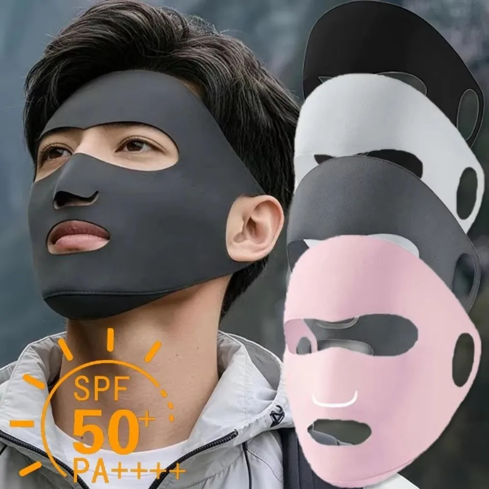 

Fashion Ice Silk Sun Protection Mask Full Face Breathable Anti-UV Neck Scarf Dustproof Sunscree Sunshade Face Mask Summer