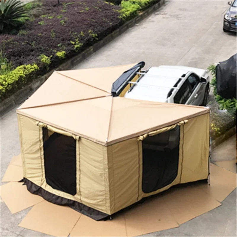 

Pentagonal fan-shaped car side tent side canopy car side sunshade self driving equipment outdoor rotating tent