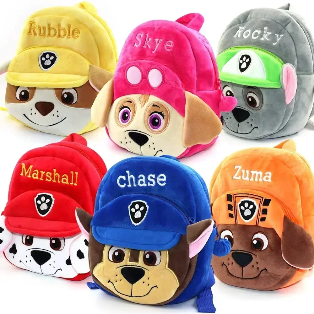 Paw Patrol Backpack Children's School Bag Plush Cartoon Character Backpack Cute Preschool in Kindergarten 1-6year Old Bags Gift