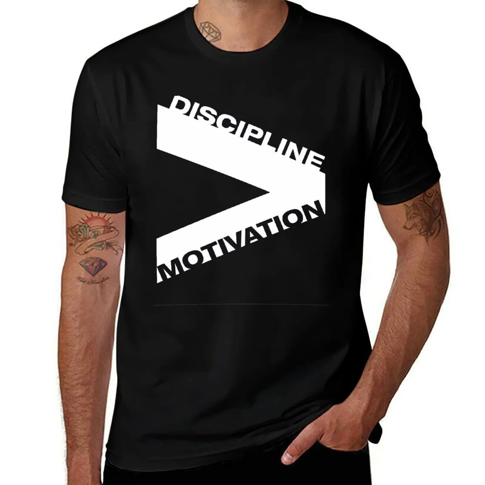 discipline over motivation T-Shirt funny t shirts cotton T-Shirt