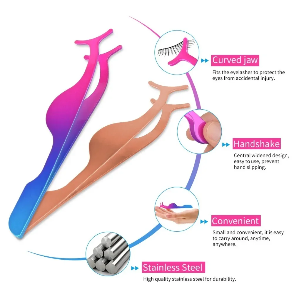 1 قطعة ملاقط رمش كاذبة تمديد قضيب أداة ذيل السمكة كليب مساعد كليب الملقط القراص أداة