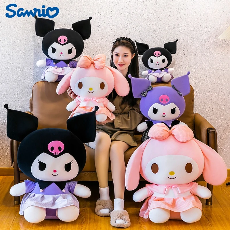 

38/55/80CM Big Size Sanrio Plushies Kuromi My Melody Peluche Cartoon Kawaii Comfortable Soft Doll Ornament Children Toy Gift