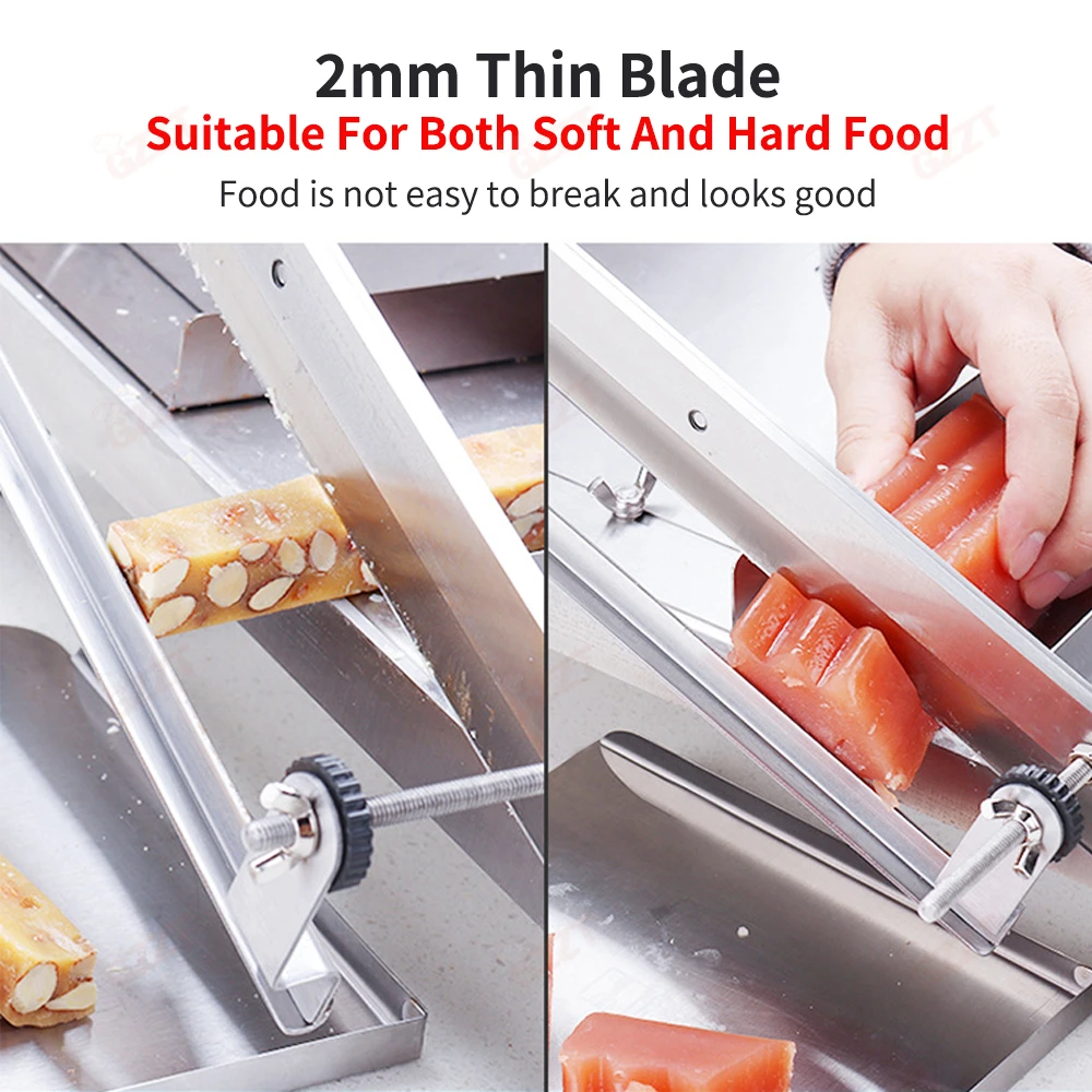 Портативный стол, мягкий и жесткий резак для еды, сладкая вата, торт для магазинов еды, ручная машина для резки сахара, регулируемая толщина 1-55 мм