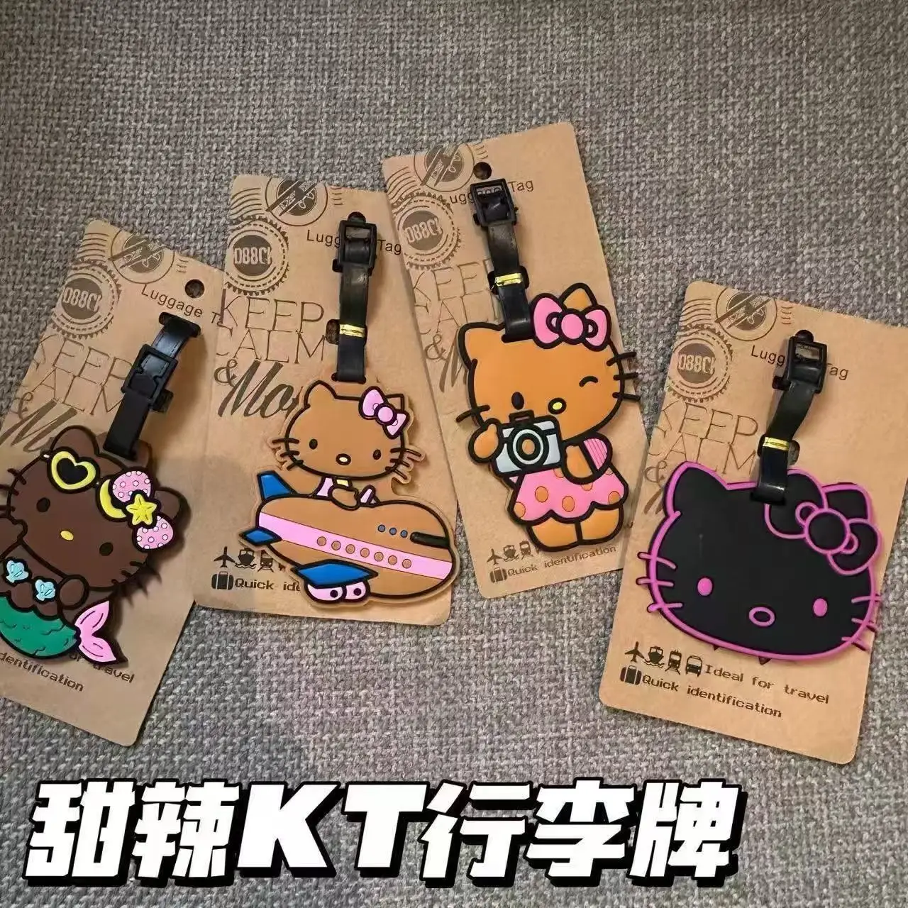 

Hot Hello Kitty Luggage Tag Suitcase Id Address Holder Baggage Boarding Tags Portable Label Travel Ornament Festival Gifts