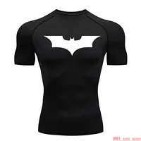 Top Sports Running Shirt Men's T-shirt Fitness Short T-shirt Quick Dry Work Out Gym Tights Muscle Shirt Compression MMA Clothing
