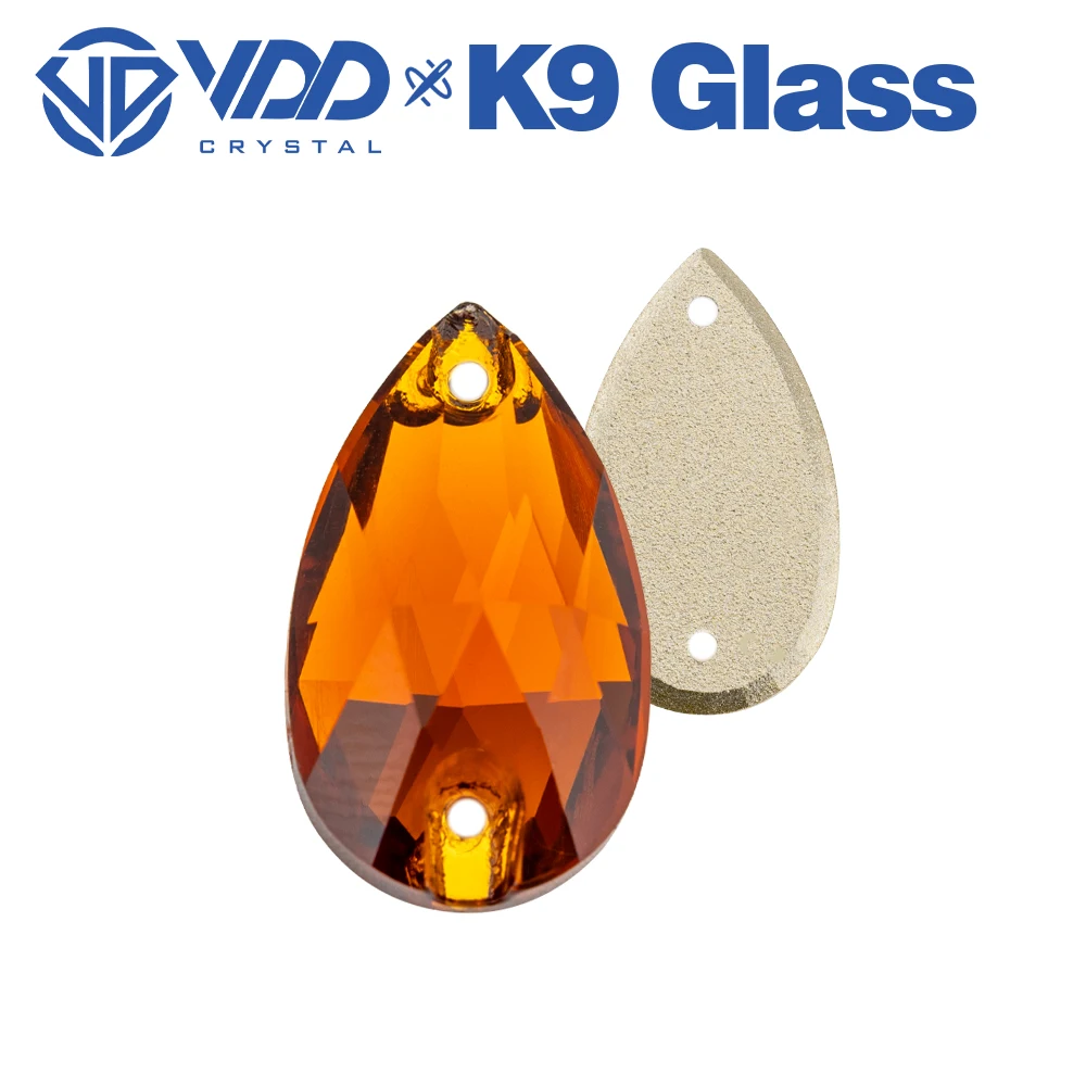 VDD S107 Kaffee-Birne Hochwertige K9-Glas-Applikationssteine zum Aufnähen, Kristall-Flachrückseite, Strasssteine zum Aufnähen für die Dekoration von Kleidungsstücken und Stoffen – Detail 7