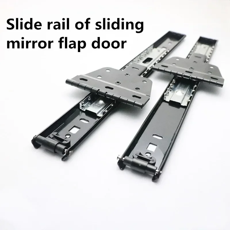 

Pull Out & 90 Degrees Turn Ball Bearing Slide Conceal Flap Closet Folding Framed Mirror