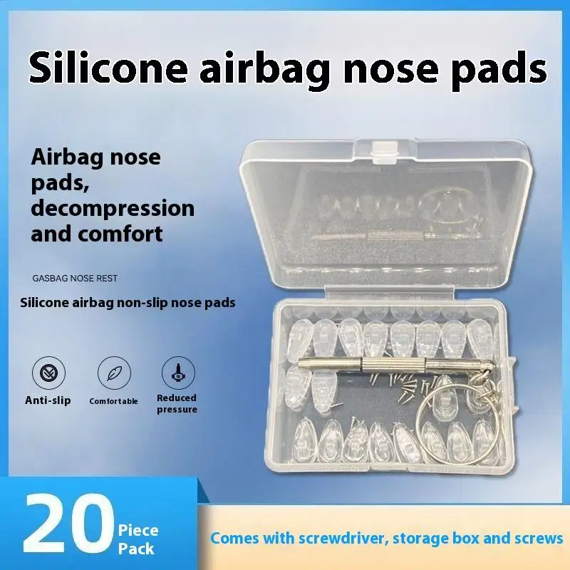 

1Set Silicone Glasses Nose Pad Airbag Soft Air Non-Slip Air Cushion Boles With Screws Screwdrivers Eyeglasses Accessories
