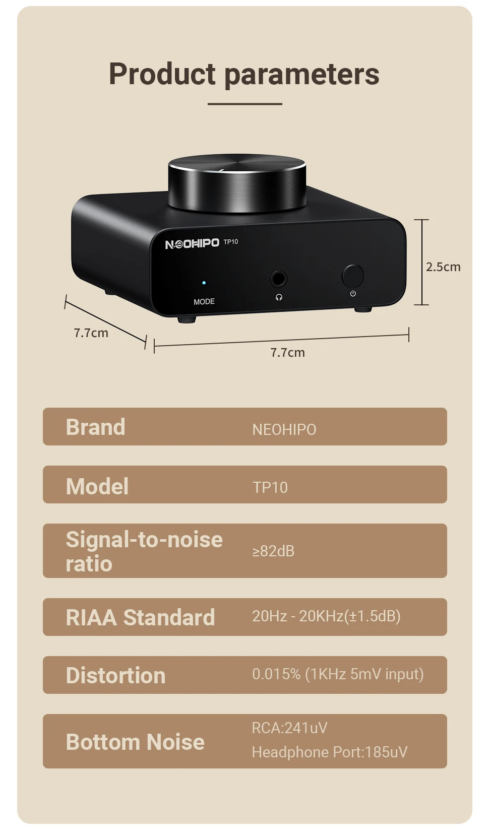  NEOHIPO TP10 Plattenspieler-Vorverstärker Phono-Vorverstärker Mini-Vorverstärker für Plattenspieler RCA/3,5-mm-Ausgang Geräuscharmer Kopfhörer-Vorverstärker – Detail 11