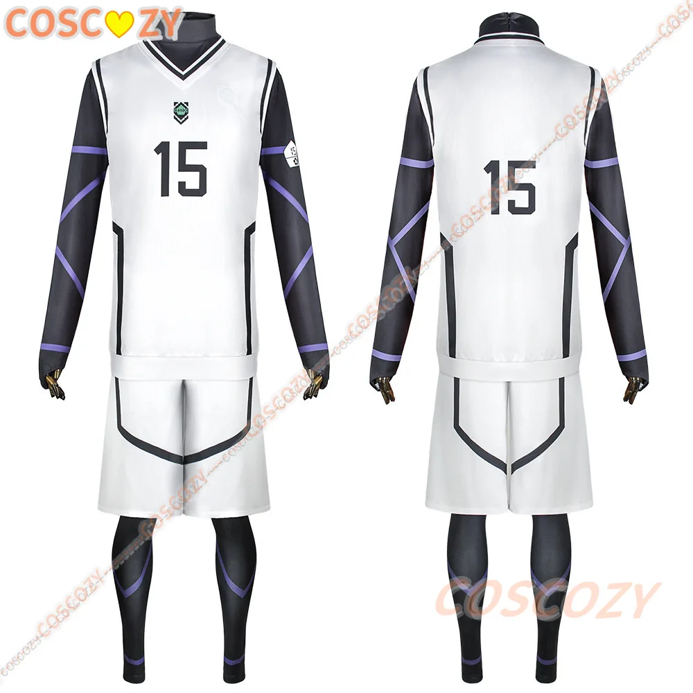 Blue Lock Series Anime BLUELOCK Cosplay Costume Yoichi Isagi White Cosplay Costume Football Training Uniform Team Suit Sportwear