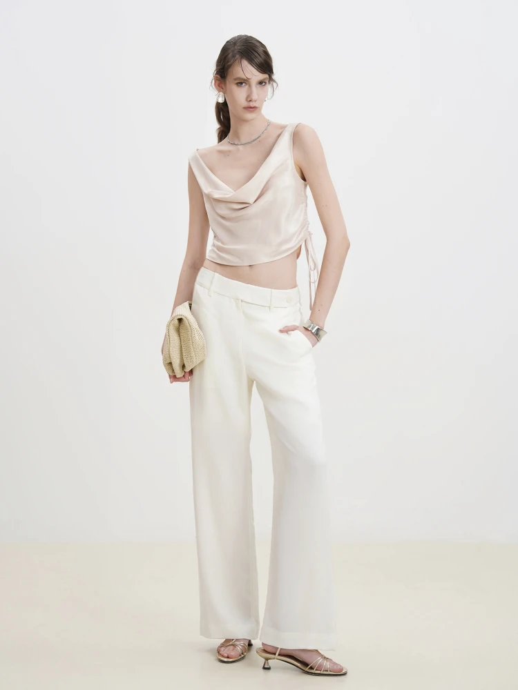 

RE SENSE Асимметричный топ с воротником-стойкой и поясом Светло-желтый розовый бежевый клетчатый женский жилет Летний оригинальный дизайн