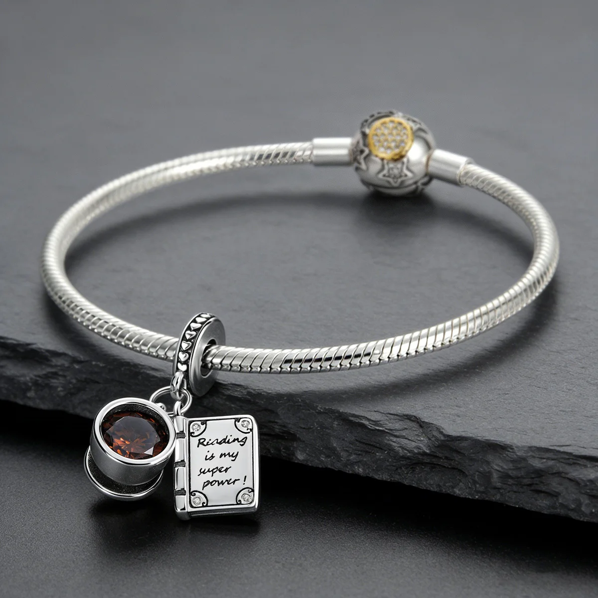 Charm 925 Sterling Silver Pendant Coffee Cup Book Fit Original Bracelet Necklace Making For Woman Fine Jewelry