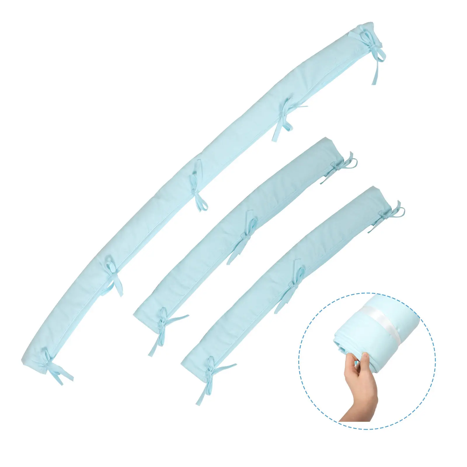 

Комплект из 3-х предметов: защитный бампер для детской кроватки, атласное одеяло и декоративная отделка для мальчиков и девочек, мягкая защита для новорожденных и малышей