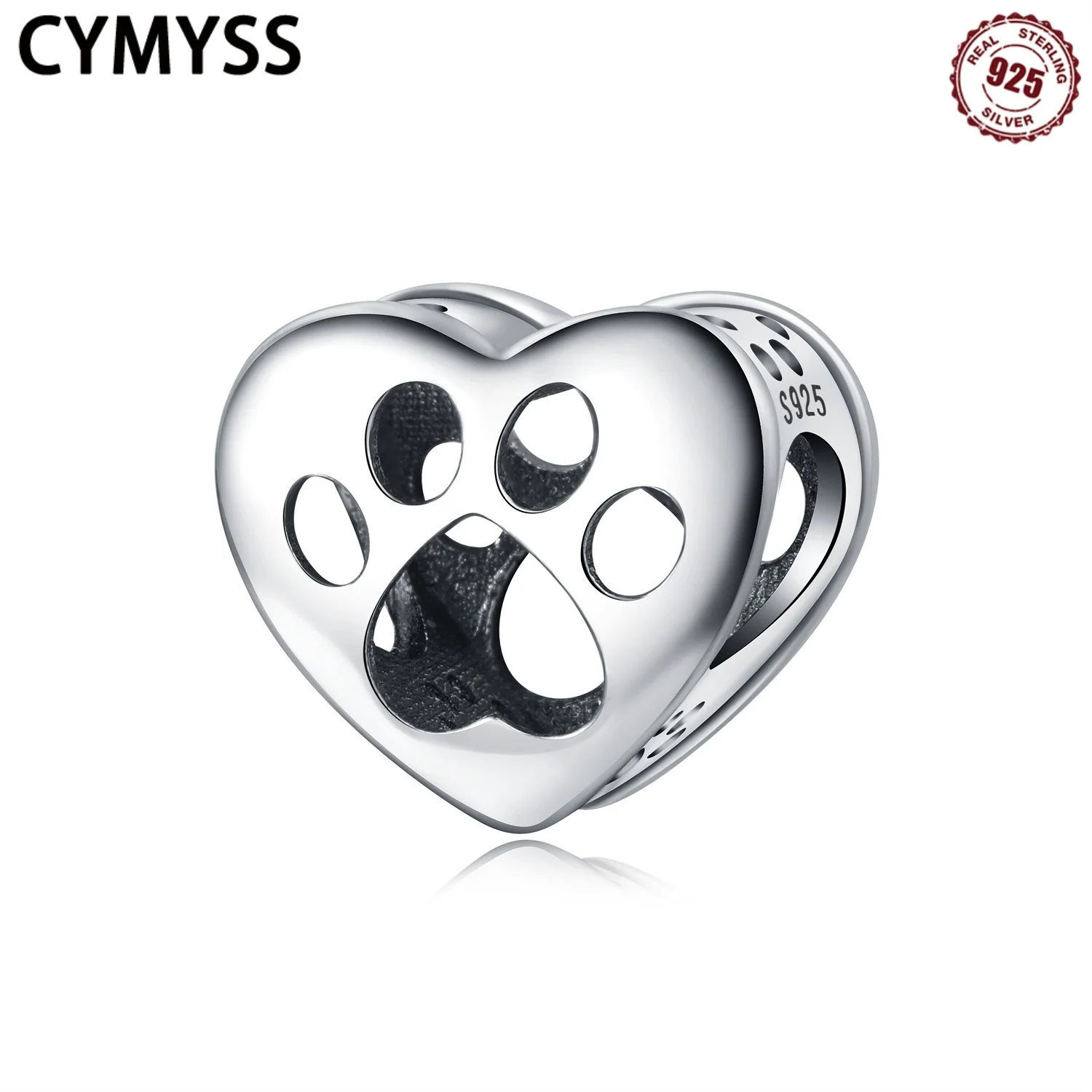 

CYMYSS 2025 New 925 Sterling Silver Zircon Hollow Love Paw Print Pendant Boutique Birthday Party Jewellery Gifts Women's Pendant