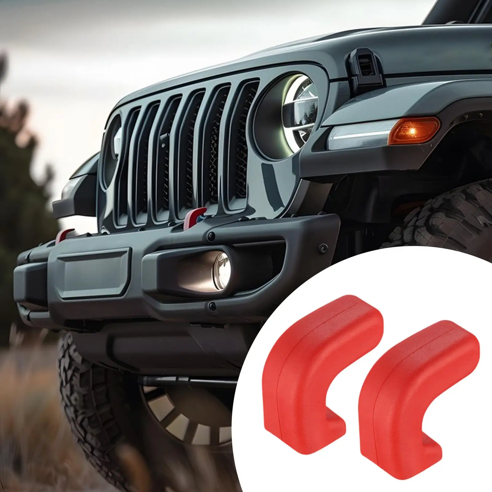 

2 шт. Защитные накладки на фаркоп для переднего бампера Jeep Wrangler JL Gladiator