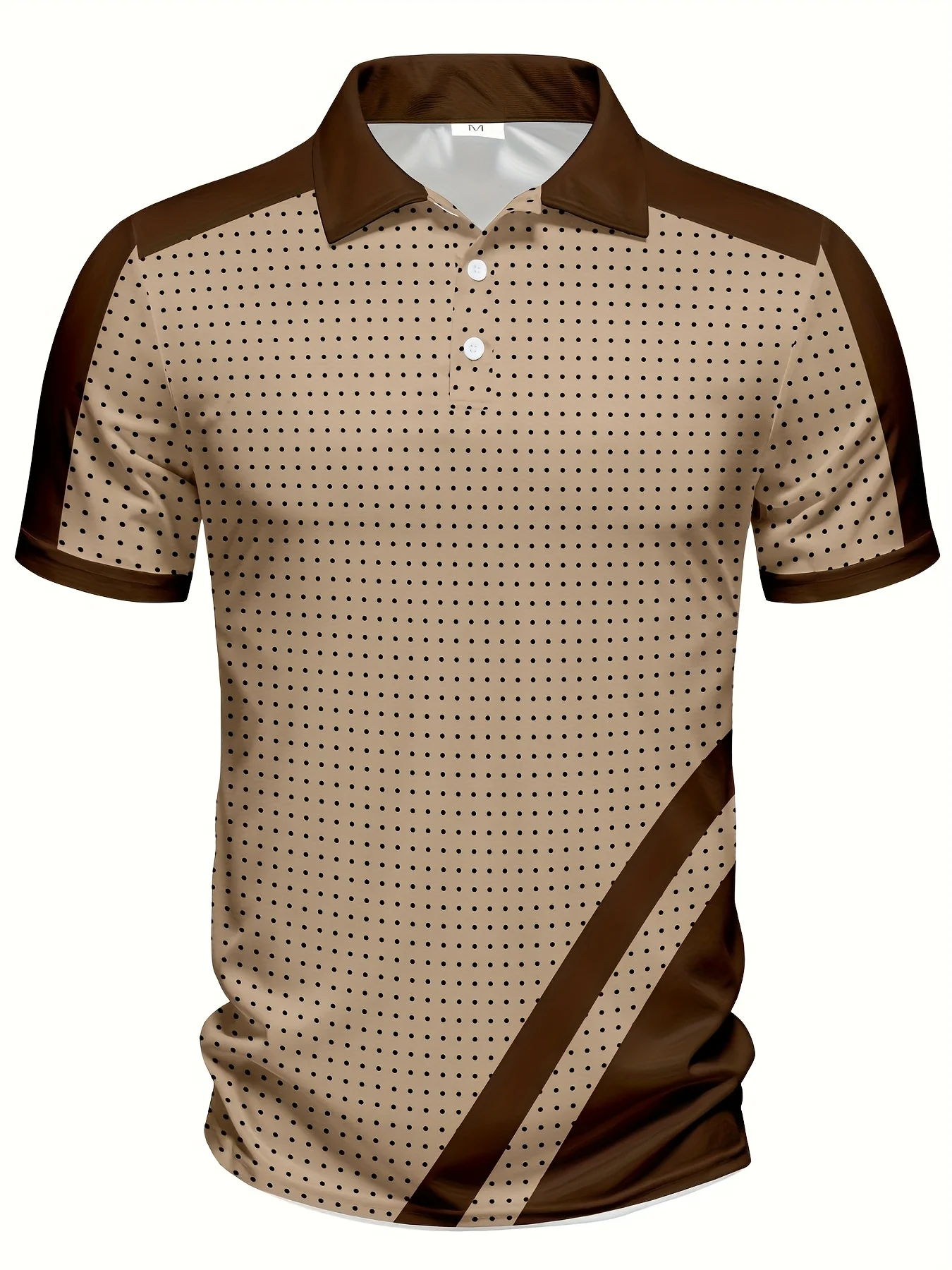 2026 Summer New Style Men's Short-Sleeved Polo Shirt with 3D Polka Dot Print - Street Casual Fashionable and Comfortable