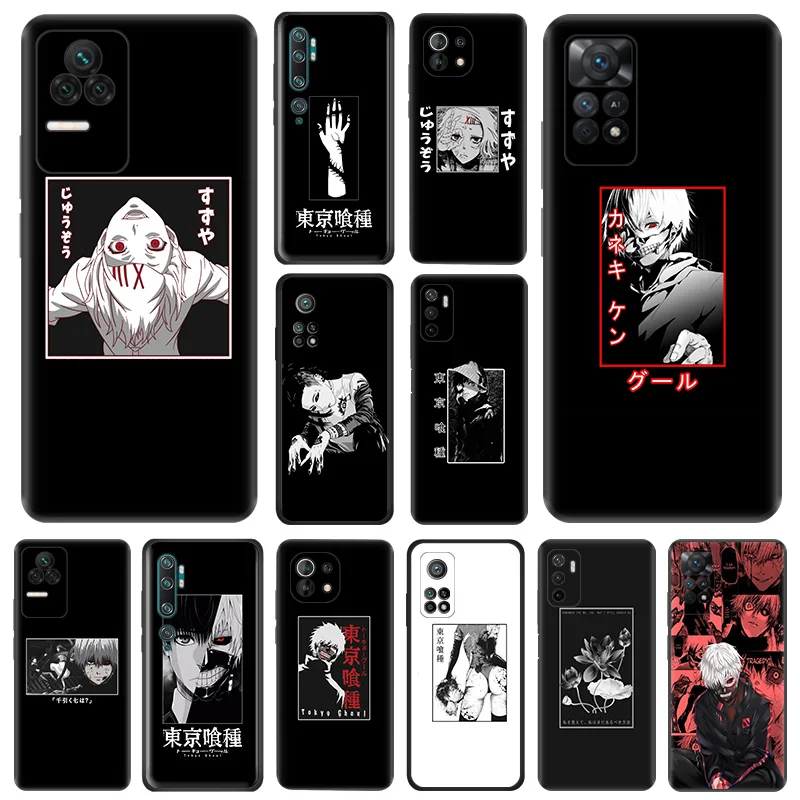 Matte Phone Case For Redmi Note 11 Pro 10 11s 10s 10a 10c Xiaomi 11t 10t Note10 Lite Anime Tokyo Ghoul Black Soft Cover