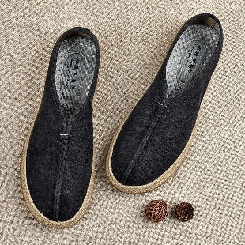 

middle aged and elderly men old peking shoes chinese ethnic style casual cotton linen shoes adult exercise tai chi flat shoes