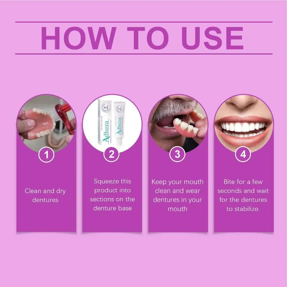 

Seamless Fit Dental Adhesive Reusable Comfortable Denture Fixation Adhesive Oral Health Care Denture Adhesive for Denture Care