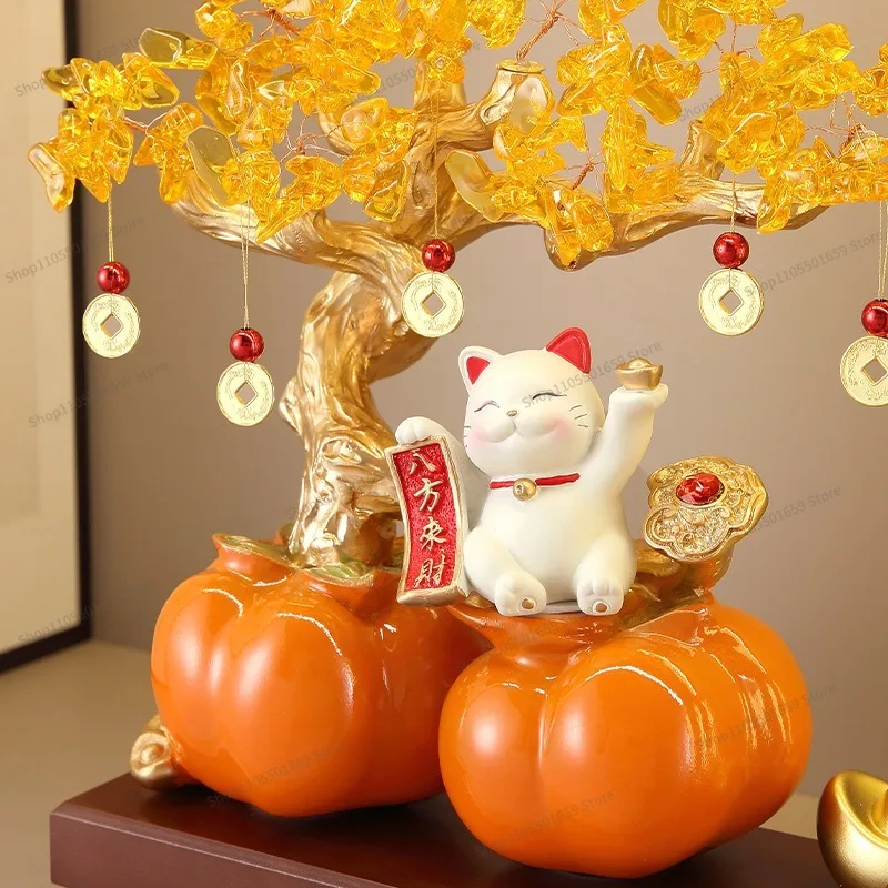For persimmon ruyi fortune tree living room TV cabinet wine cabinet entrance greenhouse decoration ornament Bafanglai