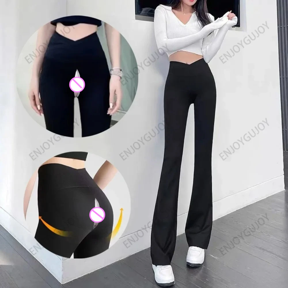 

Уличные сексуальные брюки с открытой промежностью, повседневная уличная одежда, экзотические шорты, женские бесшовные леггинсы персикового цвета на бедрах, одежда для йоги с эффектом пуш-ап, пара