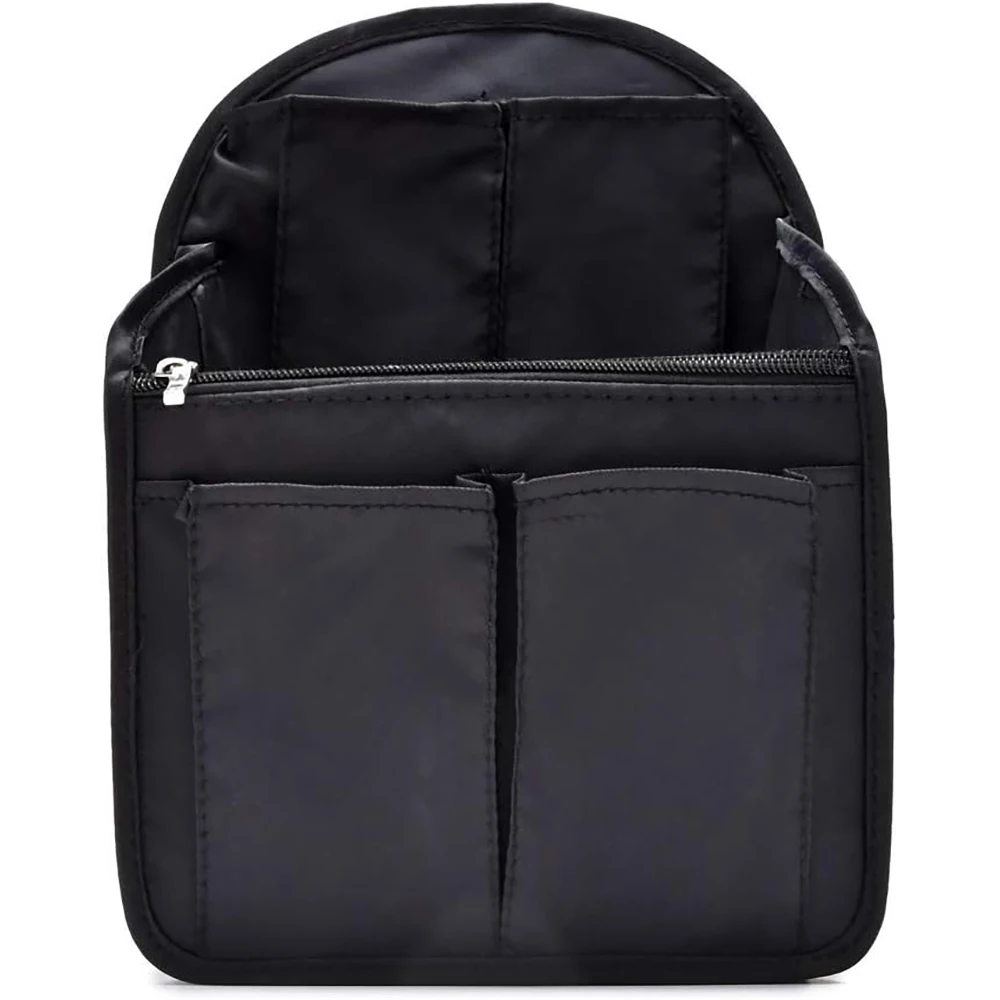 إدراج منظم حقيبة الظهر، أسود، 7.9 بوصة طول × 4.8 بوصة عرض × 11 بوصة ارتفاع، نايلون مقاوم للماء، يناسب حقائب الظهر الصغيرة #1