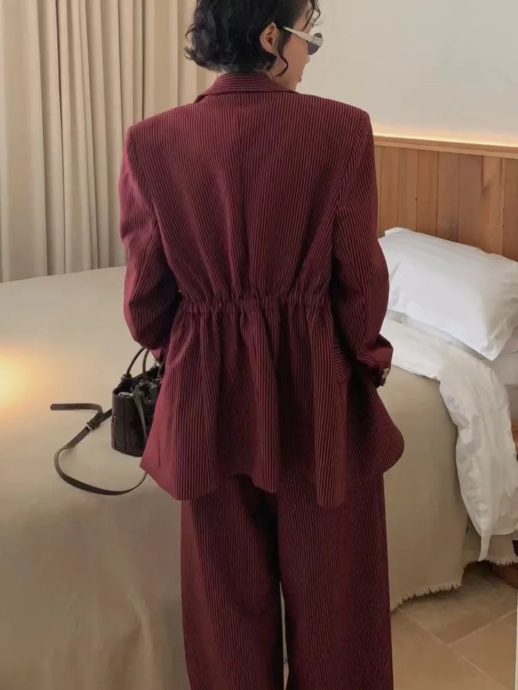 KWTX Conjunto de 3 piezas para mujer con chaleco, chaqueta con cinturón y cuello redondo, ligera, holgada, informal, cómoda, elegante, otoño 2025