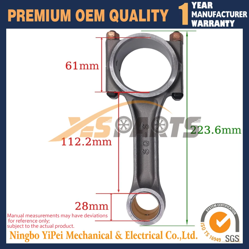 S4Q2 Connecting Rod For Mitsubishi S4Q S4Q2 S4Q2-T Engine For TEREX HR18 TC51 TC65 Excavator For Clark Forklift Y1625D For Monta