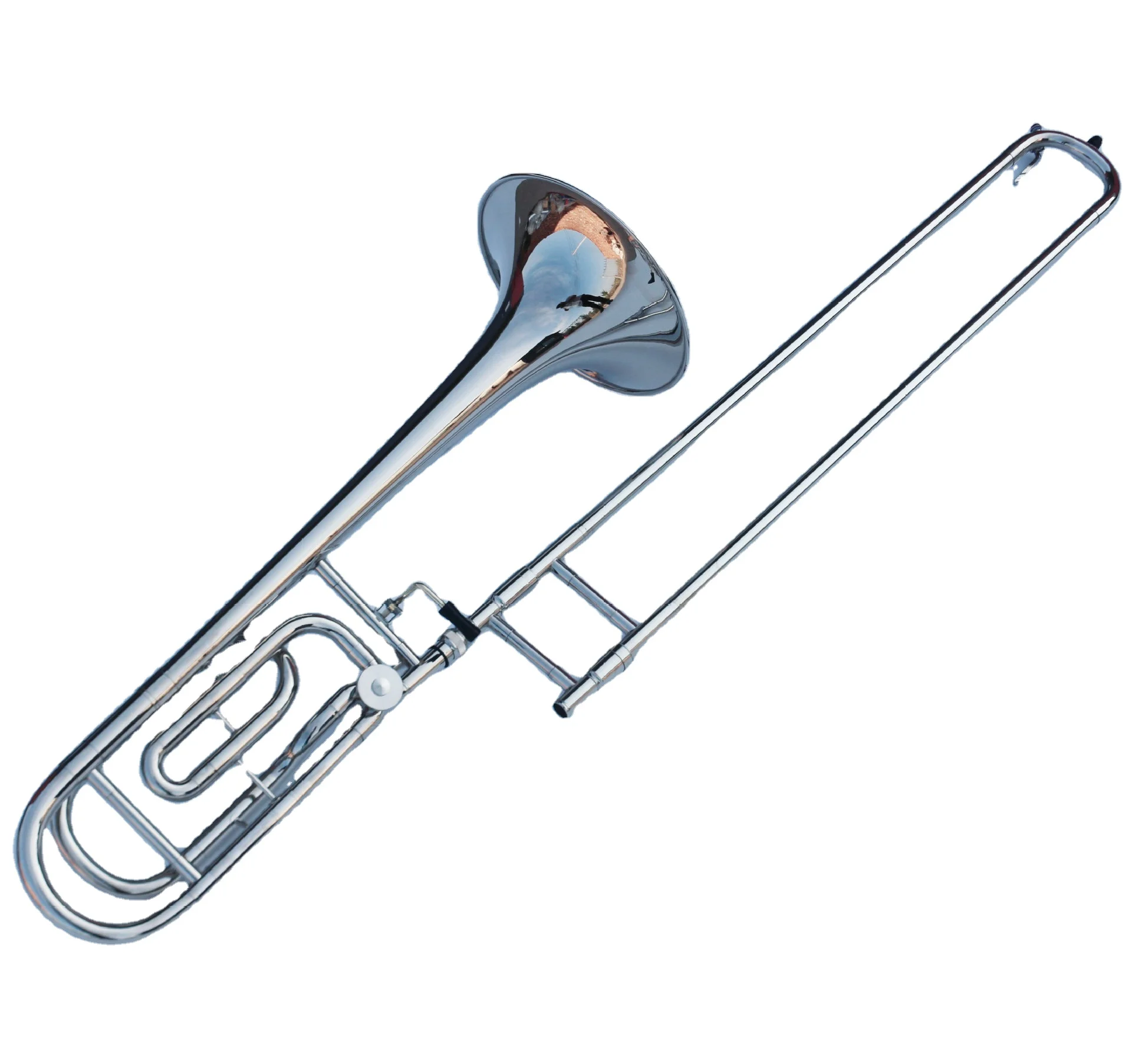 Transposed Tenor Trombone Lacquered Gold Finish B-flat F-Key Brass
