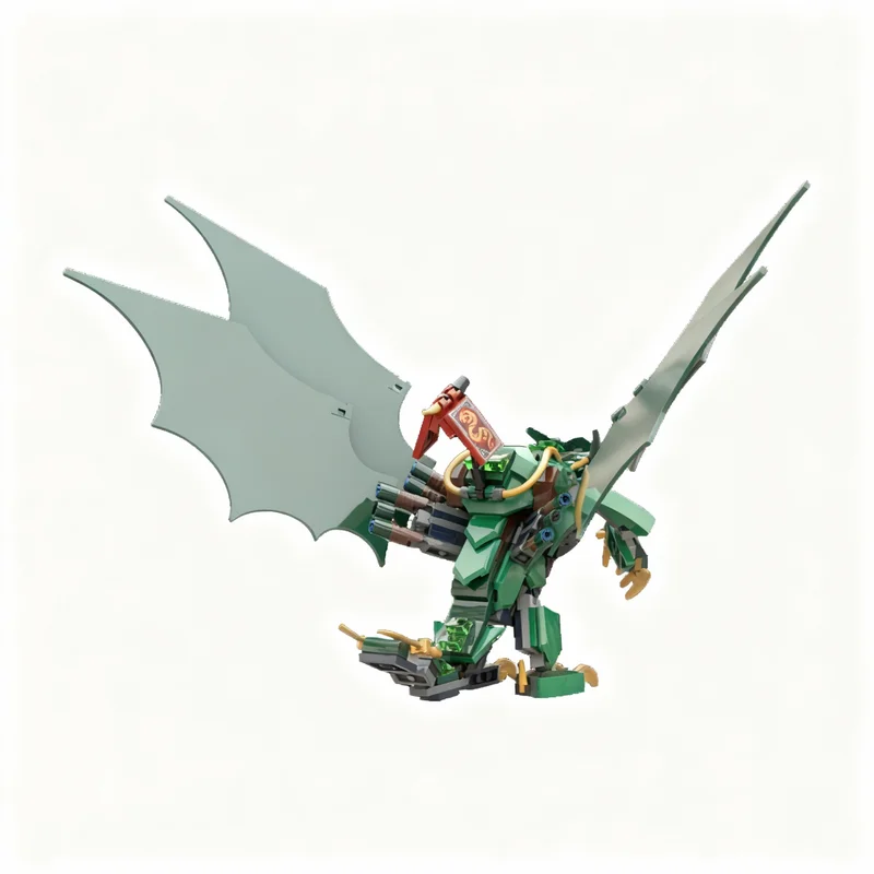 197pcs MOC Ninjia 2x Green Forest Dragon 71829-1 - Evolved Form Model Building Blocks Christmas Gift Toy Birthday Collection